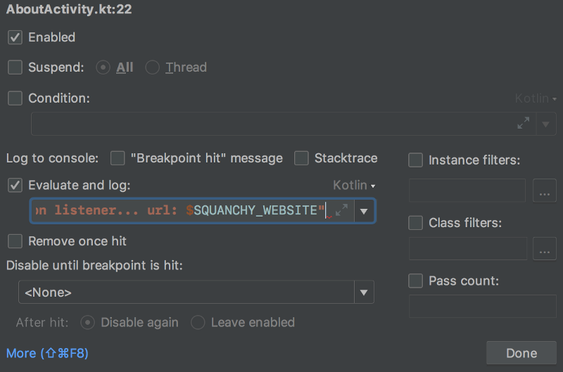Quick Android Studio tip: debug logs without code