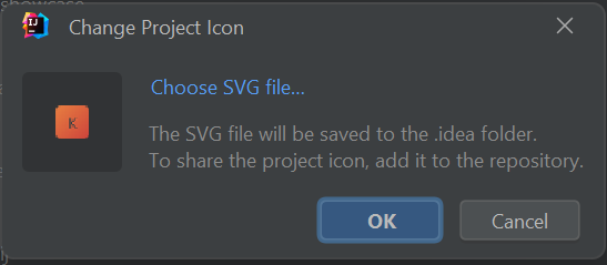 A screenshot of the "Change Project Icon" dialog