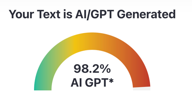 A screenshot from ZeroGPT saying that an abstract has a 98.2% chance of being generated by GPT